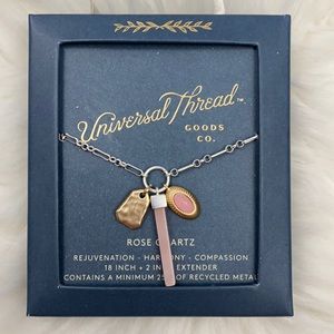 4/$20 Universal Thread Silver Rose Quartz Necklace
